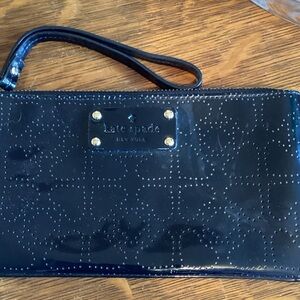 Kate Spade Black Patent Wristlet
